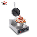 Wholesale Commercial  Snack Equipment Food Machine Round Shape Electric Single Waffle Maker Waffle Machine